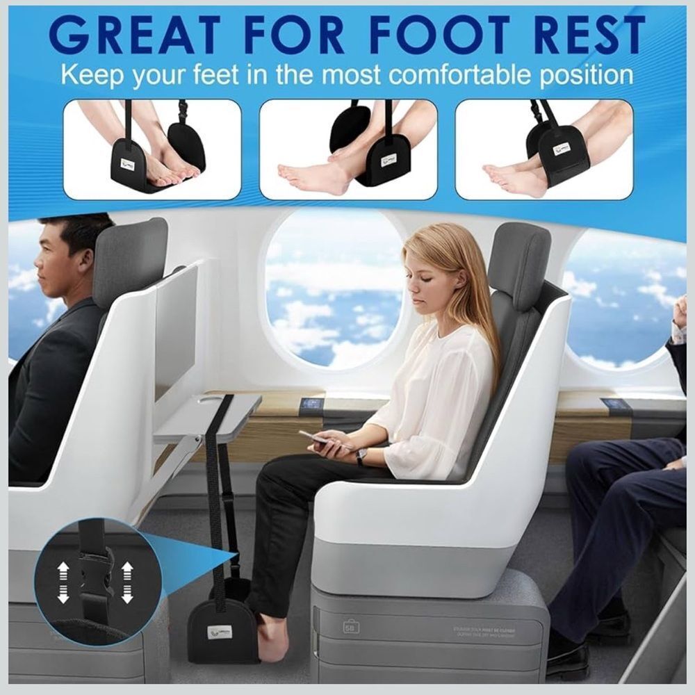 Black Travel Footrest Hammock - Picture 2 of 4
